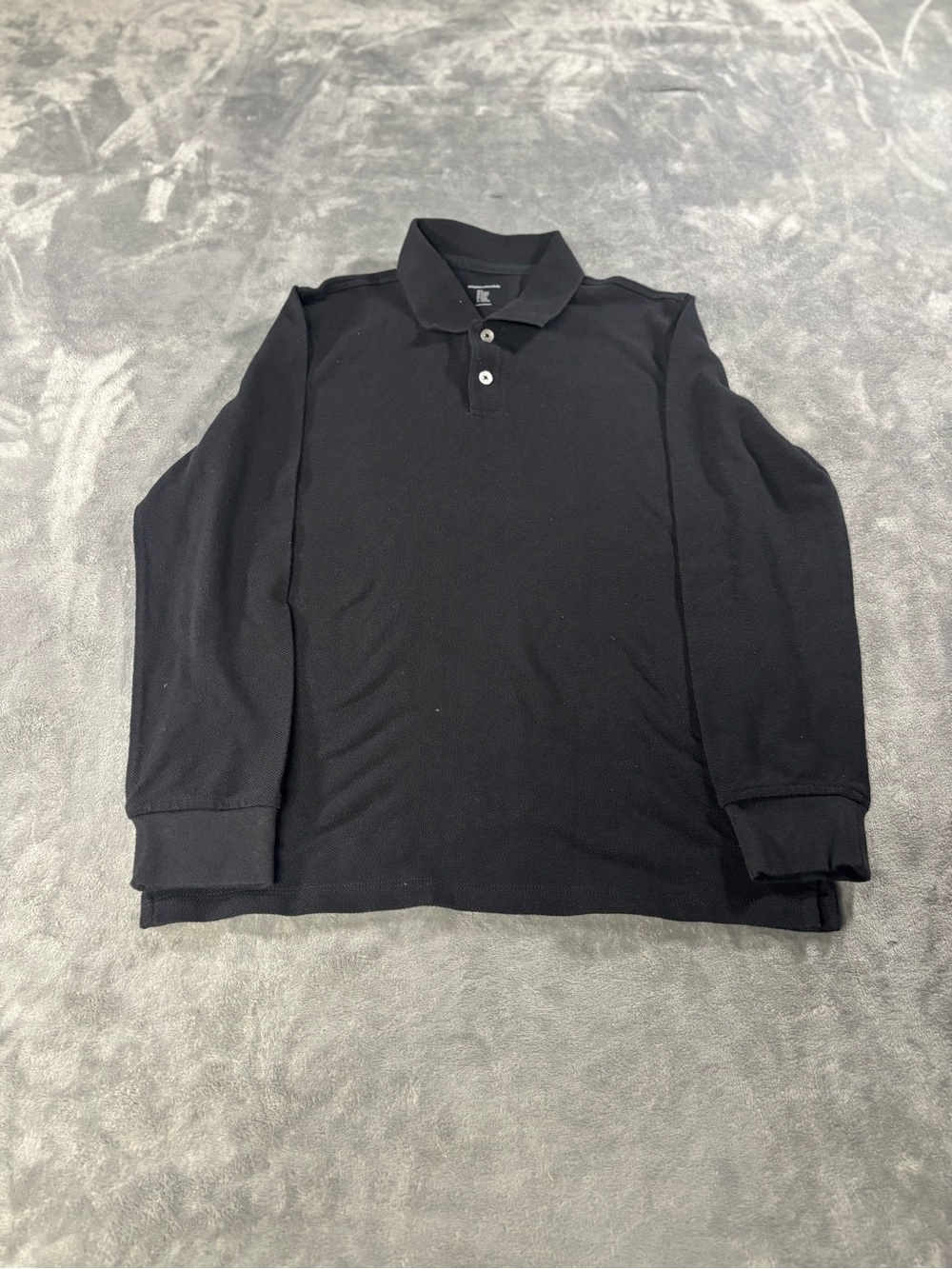 Amazon Essentials Men's Black Long Sleeve Polo